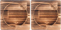 Unomor 2Pcs Heat Resistant Trivet Mats for Hot Pots and Dishes-Wooden Stone Bowl Place Mats with Rustic Charcoal Design Countertop Heat Protectors for Kitchen Use 7.87X7.87 Inches
