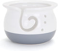 Milltown Merchants White Yarn Bowl - Artisan Ceramic Yarn Holder - Great for Knitting, Crochet & Storage