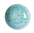 Round Flower Patterns Ring Dish Jewelry Tray Organizer, Ceramic Accent Tray for Vanity, Small Decorative Trinket Dish, Light Blue