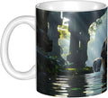 This Asian elephant in the water ceramic coffee mug features a classic design, making it perfect for home, office, and cafe use.