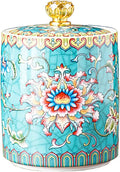 Enamel Ceramic Tea Caddy Tea Canister Tea Storage Container Tins Jar with Airtight Lid Water-proof Tank for Tea, Coffee, Herb, Sugar, Spice, Nuts