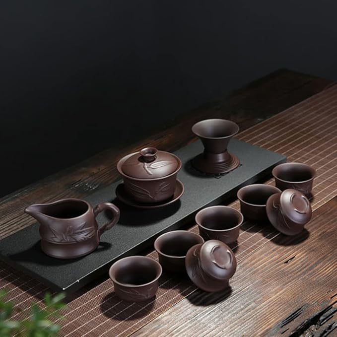 Yixing Chinese Zisha Gaiwan Handmade 150ml China Porcelain Gaiwan Kungfu Teacup Traditional Chinese Teaware Tea Set