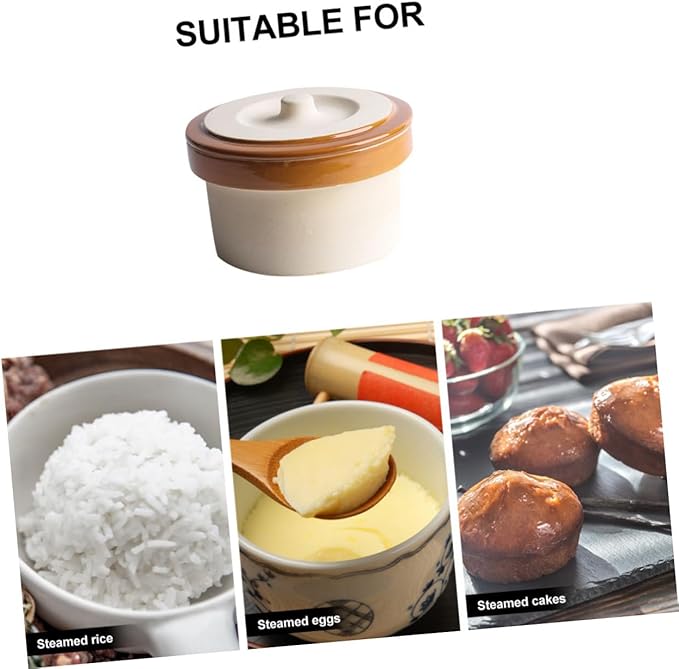 OUNONA Ceramic Stew Bowl with Lid Practical Pot for Rice Yogurt Fruits and Desserts Versatile Tableware for Home Use present