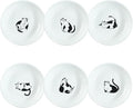 SOCOSY Super Cute Gentleman Cat Ceramic Sauce Dish/Seasoning Dish/Sushi Soy Dipping Bowl/Appetizer Plates/Serving Dish for Kitchen Home(Set of 6)