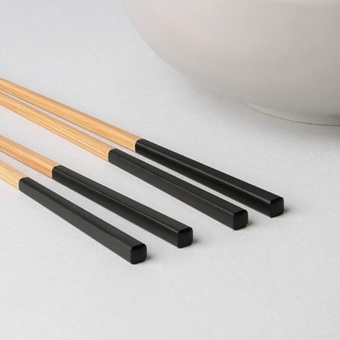 Fable Ramen Set - Includes 2 Ramen Bowls and 2 Pairs of Chopsticks - Durable, Dishwasher Safe Stoneware Ceramic Bowls and Bamboo Chopsticks- Dove Gray