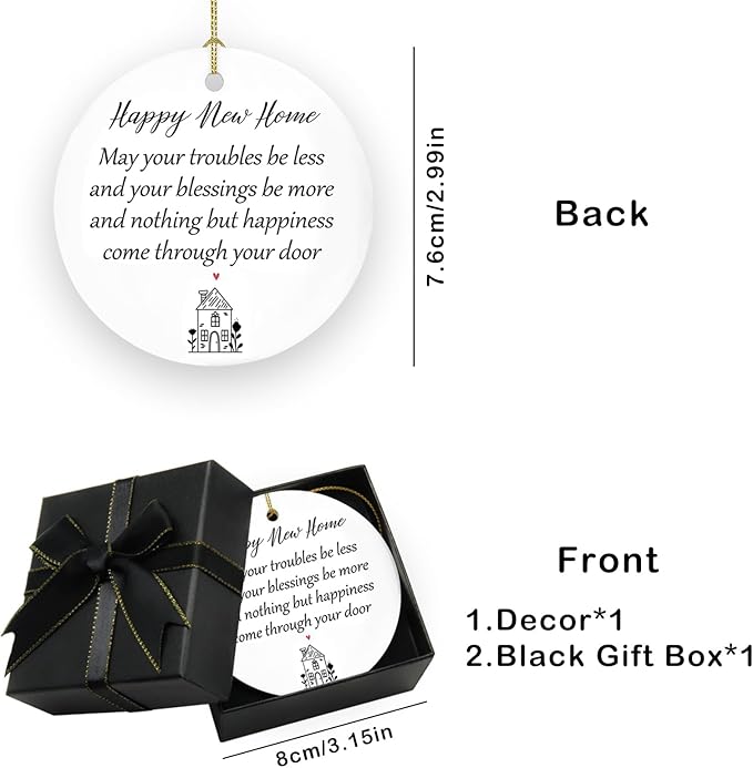 Housewarming Gifts New Home Ornament 2025 with Gift Box Round Ceramic, New Home Gift Ideas for Decor, Housewarming Gifts Couple, Fashion Housewarming Gifts,New Home Gifts for Women, Family