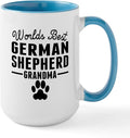 CafePress Worlds Best German Shepherd Grandma Mugs 15 oz (444 ml) Ceramic Coffee Mug