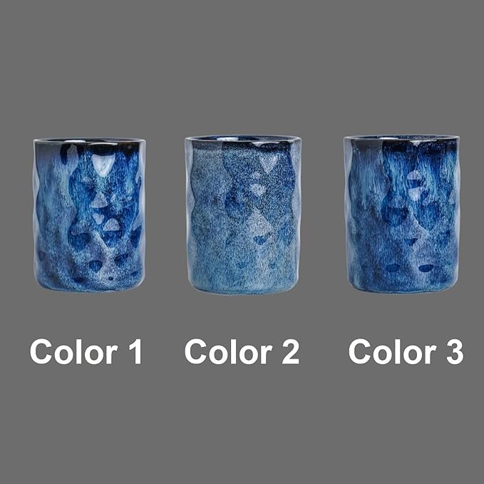Utensil Holder, 7.25"+5.25" Ceramic Kitchen Utensil Holder for Countertop, Large Cooking Utensil Crocks Gift for Mother's Day, Home Kitchen Decor, Parties,Set of 2, Royal Blue
