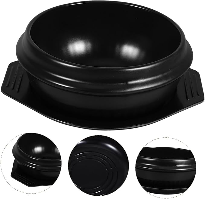 57.2oz Ceramic Korean Stone Pot Soup Cooking Bibimbap Stew Bowl Direct Gas Stove Use