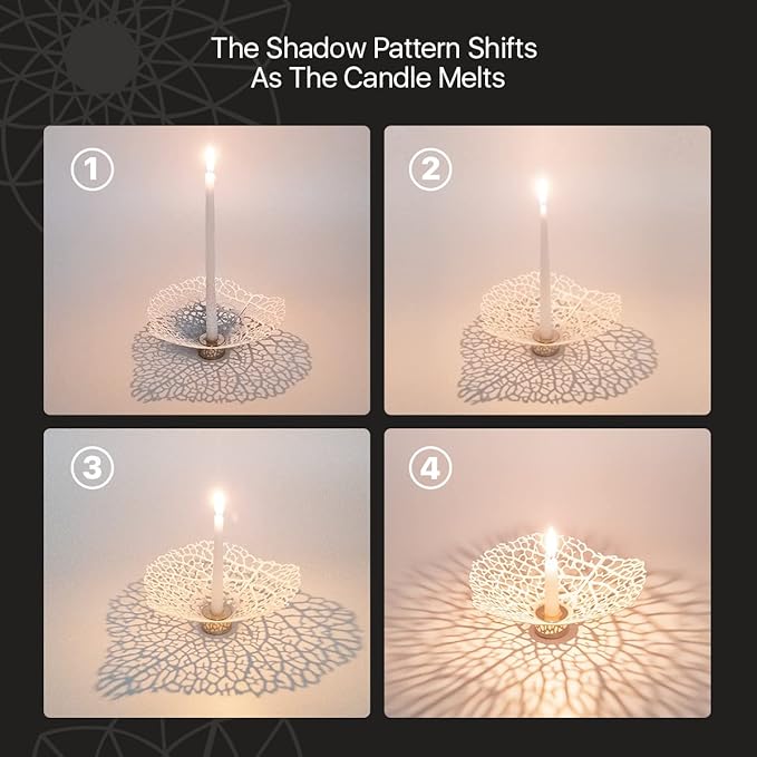 OShadow Leaf Candleholder - Candle Sticks Holder Decor for Coffee Table Decor - Decorative Candle Holders for candlesticks - Flower Shaped Candle Holder - Taper Candles - Leaf Decor for Shelf Decor