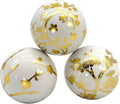 Galt International 4" Diameter Gold & White Floral Chinoiserie Ceramic Ball (Set of 3) | Decorative Ball Vase Bowl Filler