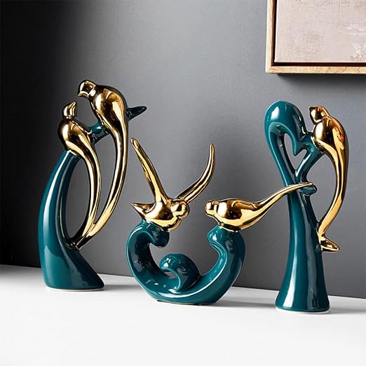 Modern Ceramic Abstract Animals Statues Living Room Sculpture Artistic Desktop Decoration Home Office Wine Cellar Creative Ornaments-A(A)