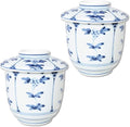 有田焼やきもの市場 Chawanmushi Cups with Lids Set of 2 Japanese Chawan Mushi Arita Imari ware Made in Japan Wari-Souka