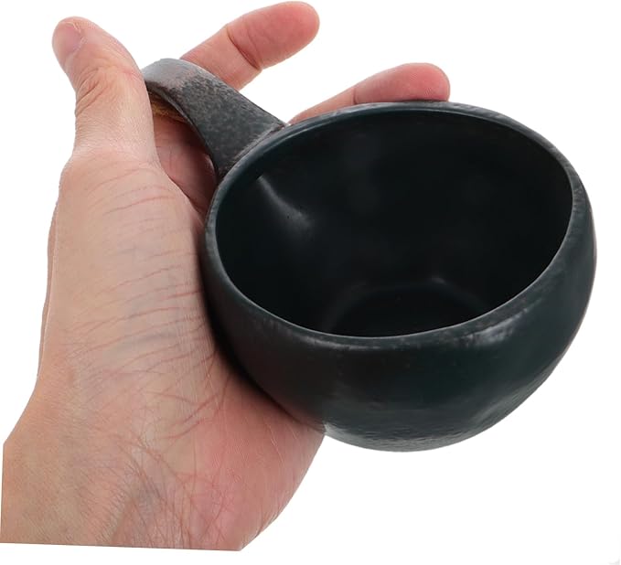 Retro Ceramic Snack Bowl with Handle Unique Japanese-style Serving Bowl for Soup Noodles and Tea for Home Decor and Kitchen Use