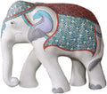 NOVICA Multicolor Good Luck Ceramic Sculpture, 9" Tall 'Elephant Regalia'