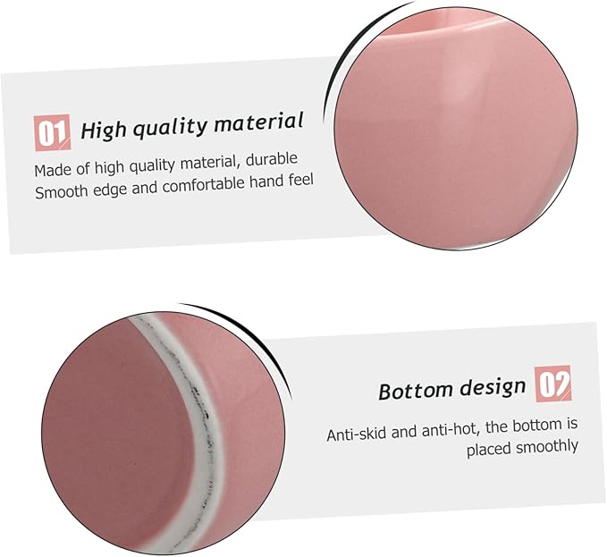 2pcs Handmade Ceramic Salad Bowls Small Pink Multipurpose Tableware for Soup Noodles Rice Fruits for Home Dining and Serving