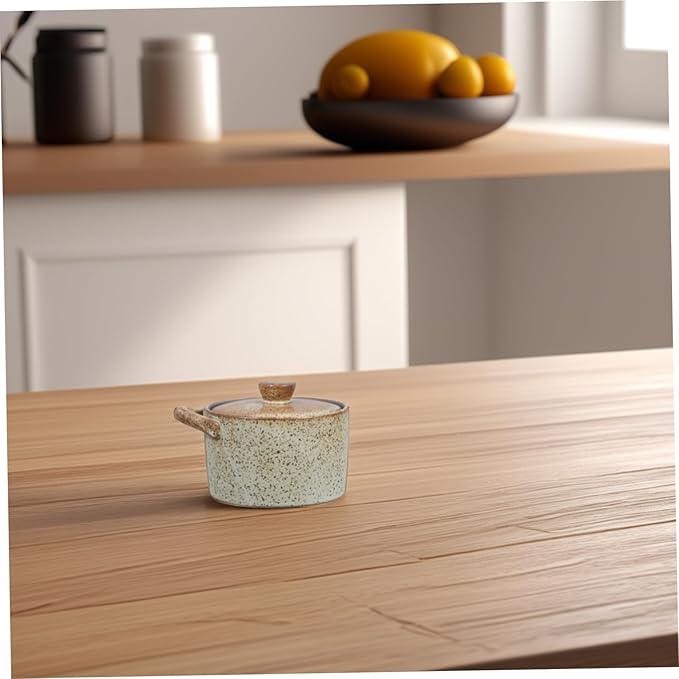 PRETYZOOM Japanese Ceramic Stew Pot Pot Lid Soup Steaming Bowl Kitchen Tableware Small Stew