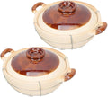 Ciieeo 2pcs Clay Casserole Dish Lid Single Handle Korean Stone Pot for Rice Soups Stews - Cookware for Home Cooking