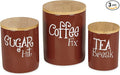 DII Kitchen Accessories Retro Collection Ceramics, Canister Set, Cinnamon, 3 Piece