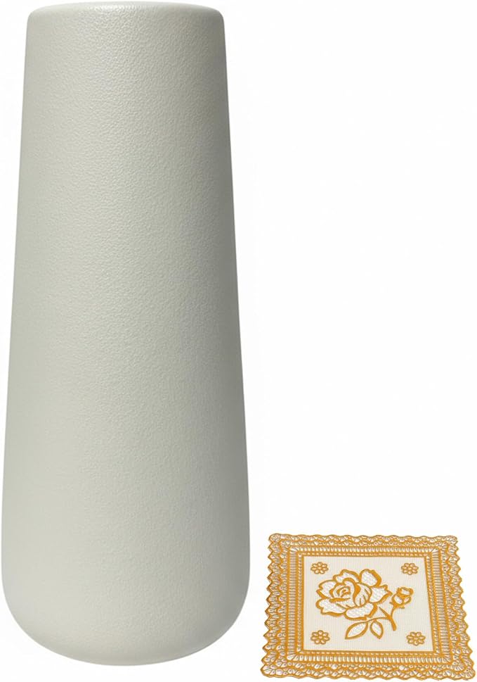 Tall White Bud Vases for Flowers, 11 Inch Large Flower Vase Wedding Gifts for Living Room Floor, Modern Farmhouse, Plants, Bathroom, Table, Roses, Entryway, Shelf, Kitchen, Coffee Home Decor (White)