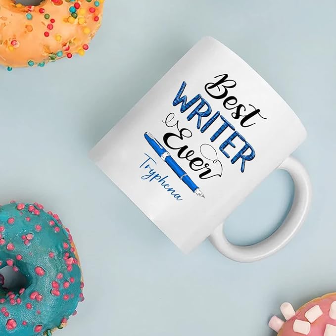 Personalized Author - Writer White Mug, Best Writer Ever Coffee Mug for Men/Women, Writer Ceramic Mug 11oz 15oz Gift for Birthday/Retirement, Customized Writing Cup Gifts for Poet/Novelist