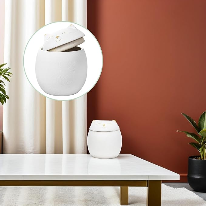 Lucky Cat Storage Jar Tea Containers Coffee Bean Container Sealable Containers Cat Ceramic Tea Jar Candle Tins Salt Bottles Storage Decorative Home