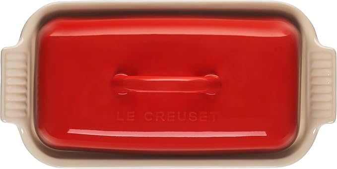 Le Creuset Stoneware Heritage Butter Dish, Cerise