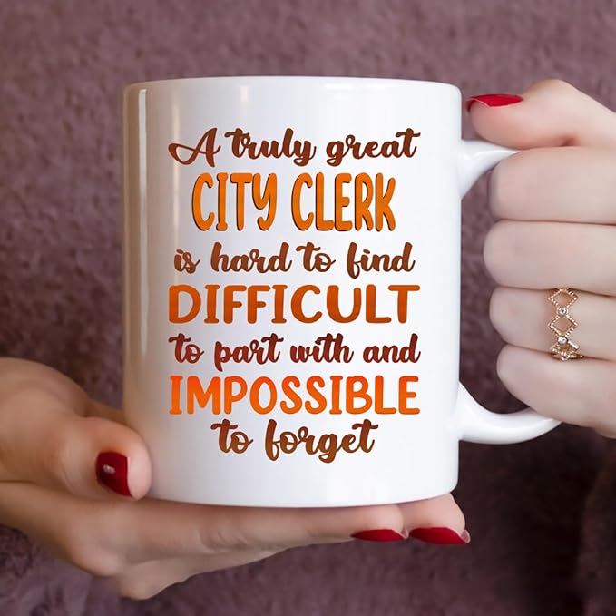 Gifts For City Clerk - Best City Clerk Ever Mug - City Clerk Gifts - 11oz White Ceramic Mug for Office, Women, Men, Work Friends, Coworkers - Thanksgiving, Birthday, Christmas Gift