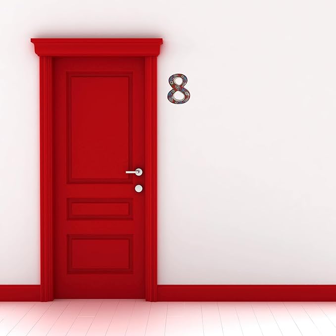 Large Ceramic Housewarming Sign Ceramic Address Plaque House Numbers Sign Door Personalized Coloured Decorative Hand Decoratede Housewarming Gifts Tulip Design 12 * 9 cm (Red, 9)