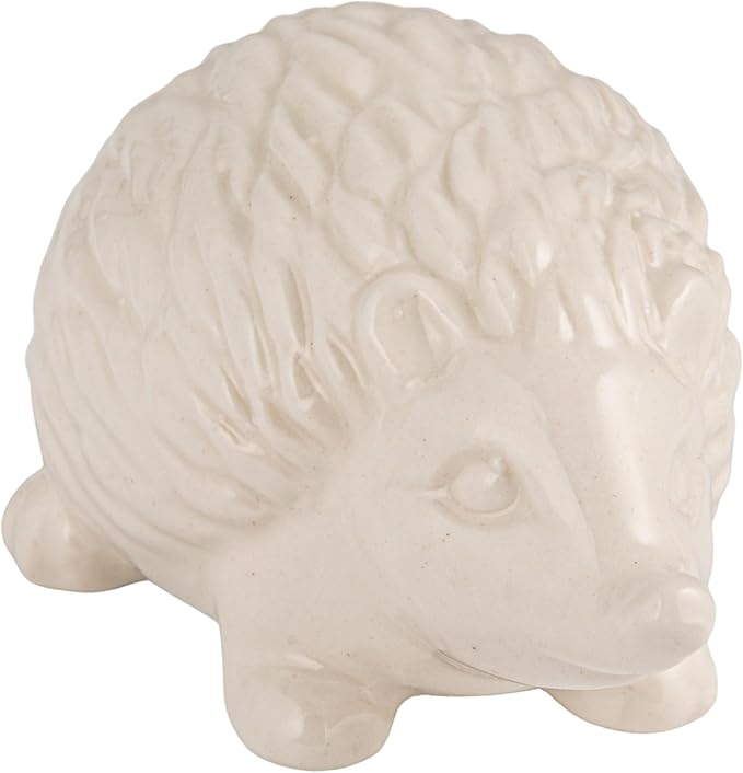 Creative Co-Op Stoneware Figurine Hedgehogs Accent Decor, Set of 6 Pieces, White