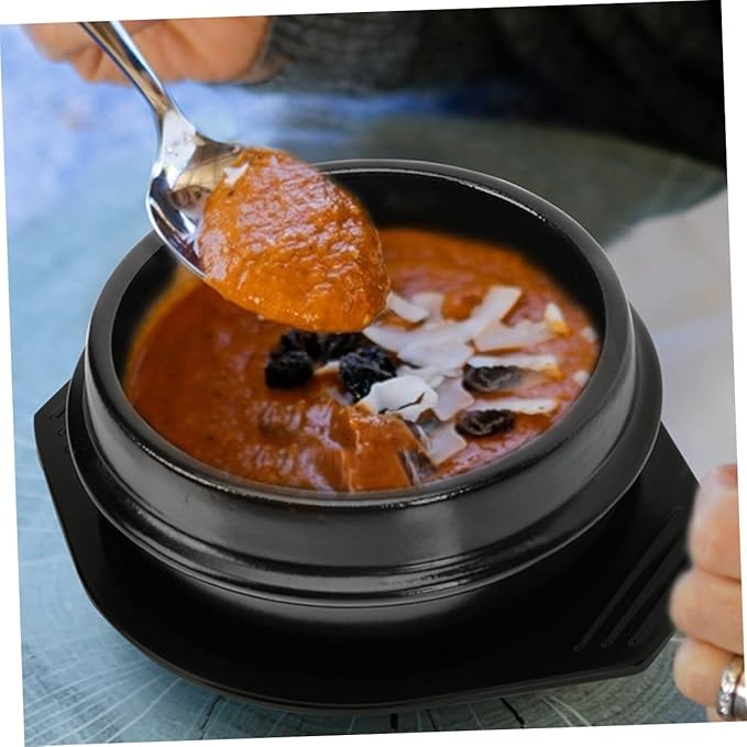 PRETYZOOM Korean Stone Pot Bibimbap Casserole Pot Ceramic Cooking for Soup Rice Stew Heat Resistant Easy to Clean