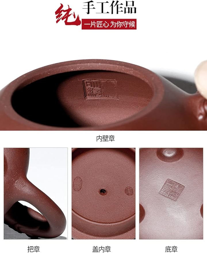 Teapot 8.5Oz Chinese Zisha Clay Tea Pot Handmade Ceramic Shipiao Pottery Purple Mud Kungfu Kettle Filter Loose Puer