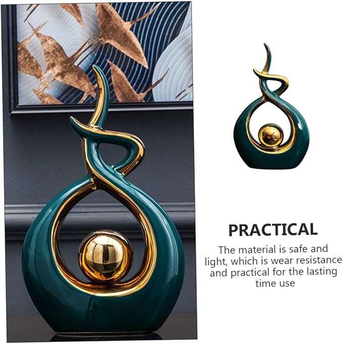 Vaguelly Ceramic Modern Abstract Art Statue for Home Decor Lightweight Sculpture for Living Room and Dining Table Centerpiece Unique Design for Artistic Touch Bedroom and Study
