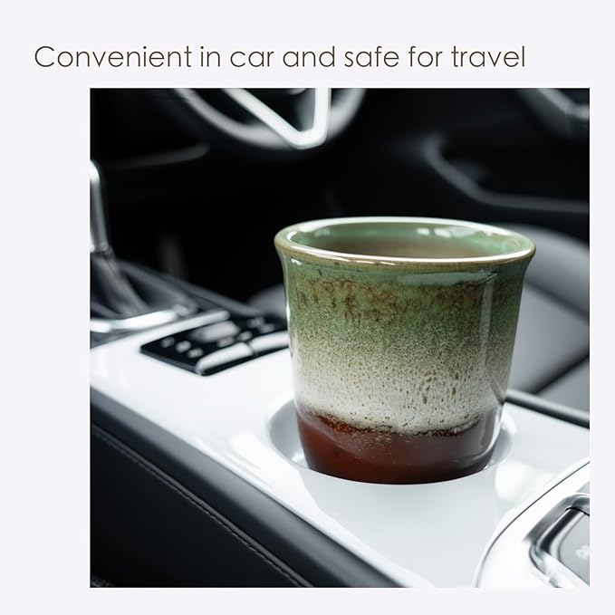13oz Ceramic Travel Coffee Mug with Lid 2pcs, Modern Ceramic Coffee Cup Fit Car Holder, Portable Coffee Mug w/Sleeve Heat-Resistent for Hot Cold Drinks, Easter Wedding gift &Mother’s Day