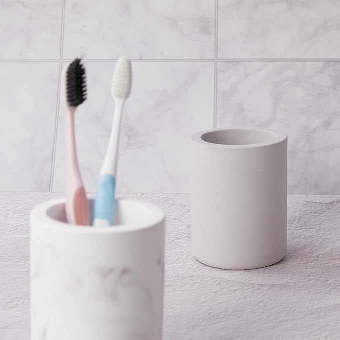 Drying Stone Toothbrush Holder, Diatomite Toothbrush Holders for Bathroom Counter, Quick Drying Electric Toothbrush and Toothpaste Holder Bathroom Organizer, Light Grey