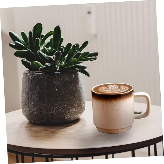 Ciieeo Ceramic Vintage Mug Set 16oz Decorative Water Drinking Cup Handle for Tea Coffee and Milk Elegant European Style for Home and Office Use