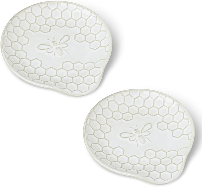 GDCZ Ceramic Dessert Plates, 5.2 Inch Mini Dinner Plates, Dinner Dishes for Cake, Waffle, Snacks Side, Microwave, Oven and Dishwasher Safe, Set of 2 (White)