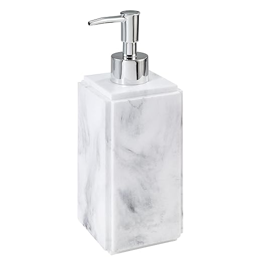 Avanti Linens - Soap Dispenser/Lotion Pump, Resin Countertop Decor, Marble Inspired Home Accessories (Catania Collection)