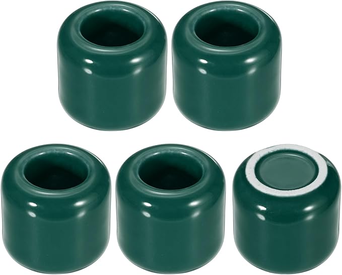 uxcell 5 Pcs Ceramic Chime Candle Holders, Small Ceramic Candle Holders for Birthday Parties Dinners Weddings Table Centerpiece Gatherings Anniversaries Occasions, Dark Green