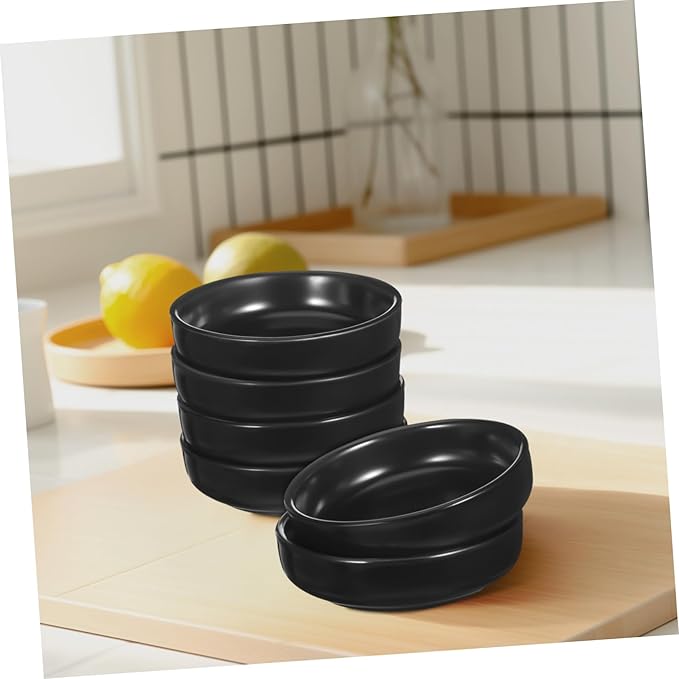 ABOOFAN 6pcs Japanese Ceramic Seasoning Dishes Appetizer Plates for Family Gatherings Sturdy Non-stick Design Elegant Condiment Bowls for Sushi and Dips