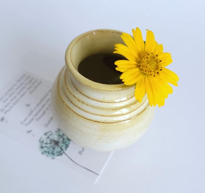 Handcrafted Miniature Ceramic Flower Vase – Thoughtful Mother's Gift with Poem – Ideal for Garden Blooms