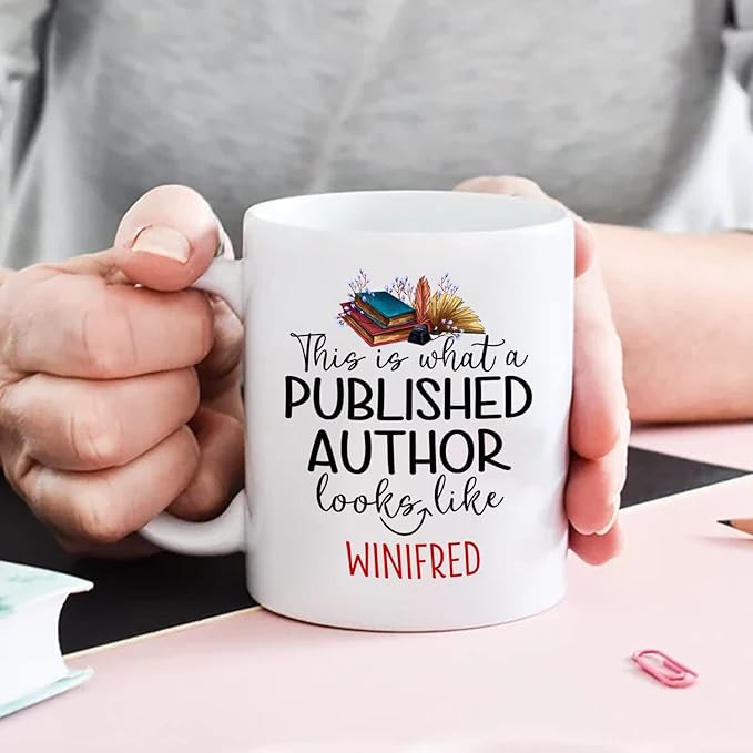 This Is What A Published Author Looks Like Ceramic Mug for Writer/Novelist/Poets/Author, Personalized Writer White Mug 11oz 15oz Custom Name, Author Writer Publisher Men Women Coffee Mug Gift