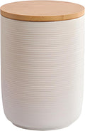 Ceramic Canister with Airtight Seal Lid, Kitchen Canisters for Countertop, White Food Storage Jar for Flour, Coffee Bean, Sugar, Tea, Spices and More, Home Decor (1300ml/43.96oz)