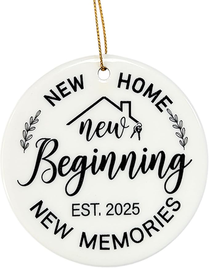 House Warming Gifts New Home, New Home Ceramic Card, Housewarming Gifts, Ornaments for Friends, Neighbors, Couples, and Family, Housewarming Gift with Packaging Box