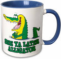 3dRose See Ya Later Alligator 11oz Two-Tone Blue Mug