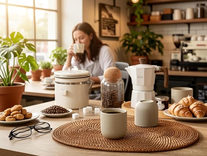 Ceramic Espresso Cups Set of 4,Double Espressos Shot Cup,4 oz Ceramic Cups,Small Coffee Cups,Tea Cups Set of 4,Espresso Accessories (Natural Beige, S)