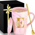 Personalized Ceramic Coffee Mug with Lid Tea Cup Best Female Friend Happy Birthday Gifts Ideal Close Women Bf Stuff Bestie Soul Sister Long Distance Personalized Unique Cute Christmas Xmas Present,E