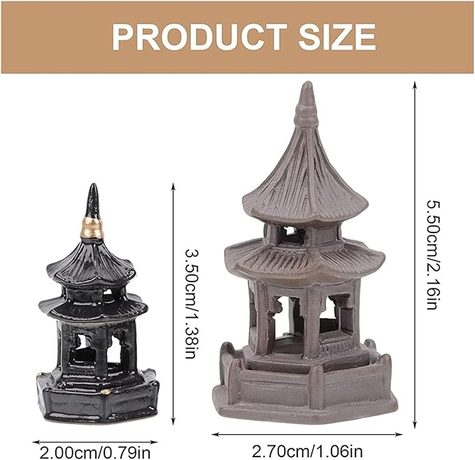 Sculpture Tabletop Figurine Decor Mini Pagoda Statue 3Pcs Chinese Pagoda Statue Miniature Ceramic Asian Decor Pagoda Figurine Tea Pet Decorations