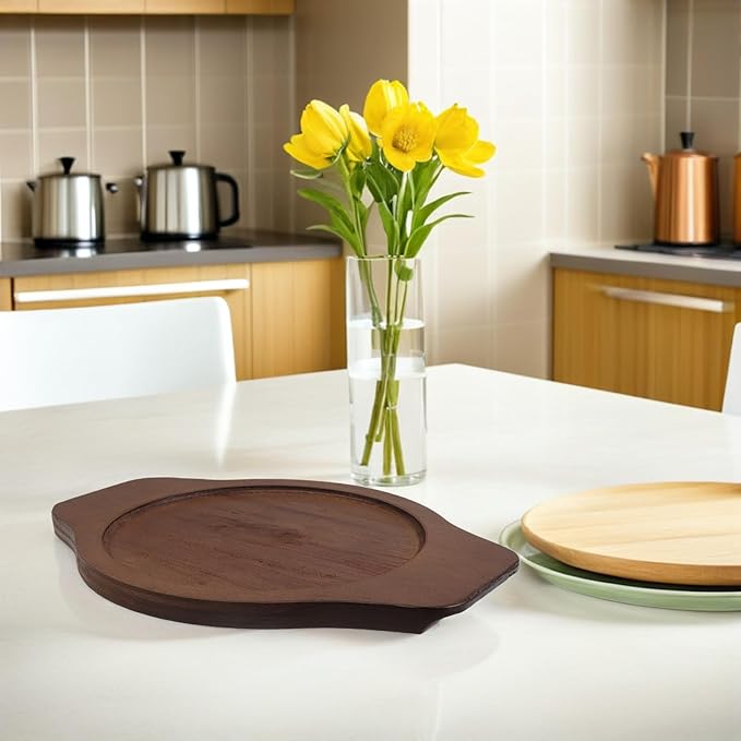 Korean Stone Bowl Wood Base: Anti-Scalding Pot Holder Base - Kitchen Counter Trivet Stone Bowl Mats for Bibimbap Casserole Pot Tableware Protection Kitchen