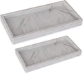 Bathroom Tray, Small Vanity Tray Silicone Soap Dish Sponge Holder Kitchen Sink Organizer Bathroom Accessories for Countertop, Toilet, Shower, 2 Pack, Marble Grey